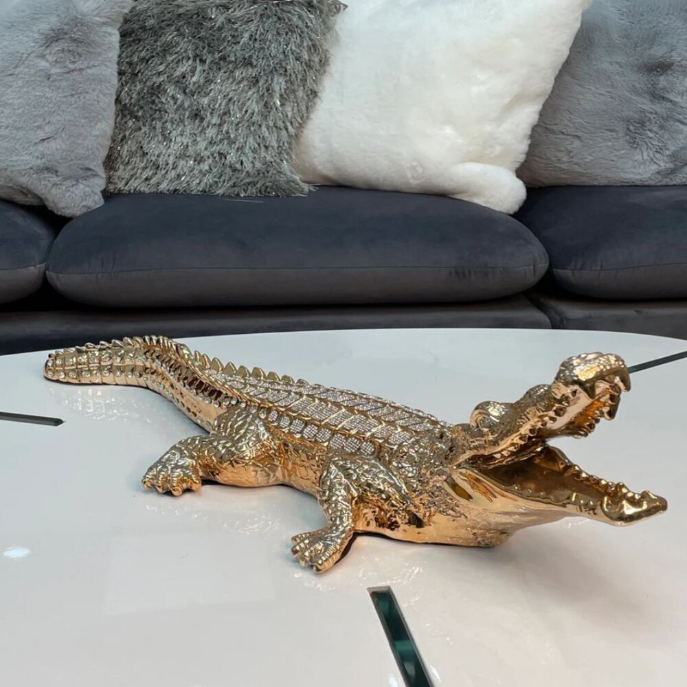 Ambrose Crystal Encrusted Gold Plated Crocodile